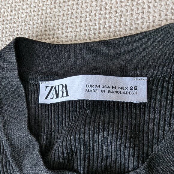 *2/$20* Zara Black Ribbed tank top, Size M - Picture 4 of 7